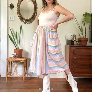 Vintage handmade pastel rainbow skirt